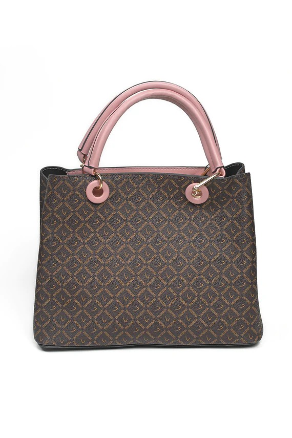 Brown & Pink Hand Bag-430232113-W22
